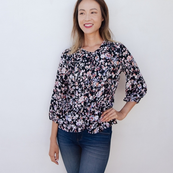 floral print peplum top